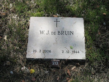 Grafsteen van Wilhelmus Johannes de Bruin
