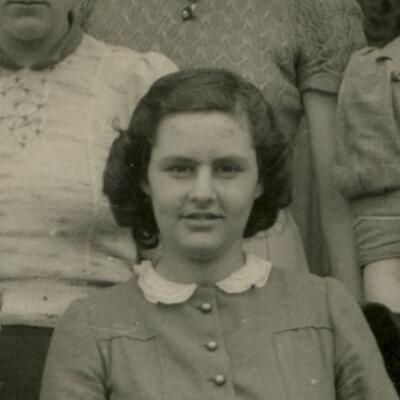 Uitsnede van een klassenfoto van Jetteke Frijda, Amsterdam, mei 1941.