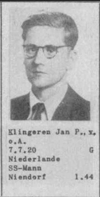 Portretfoto van Jan Pieter van Klingeren