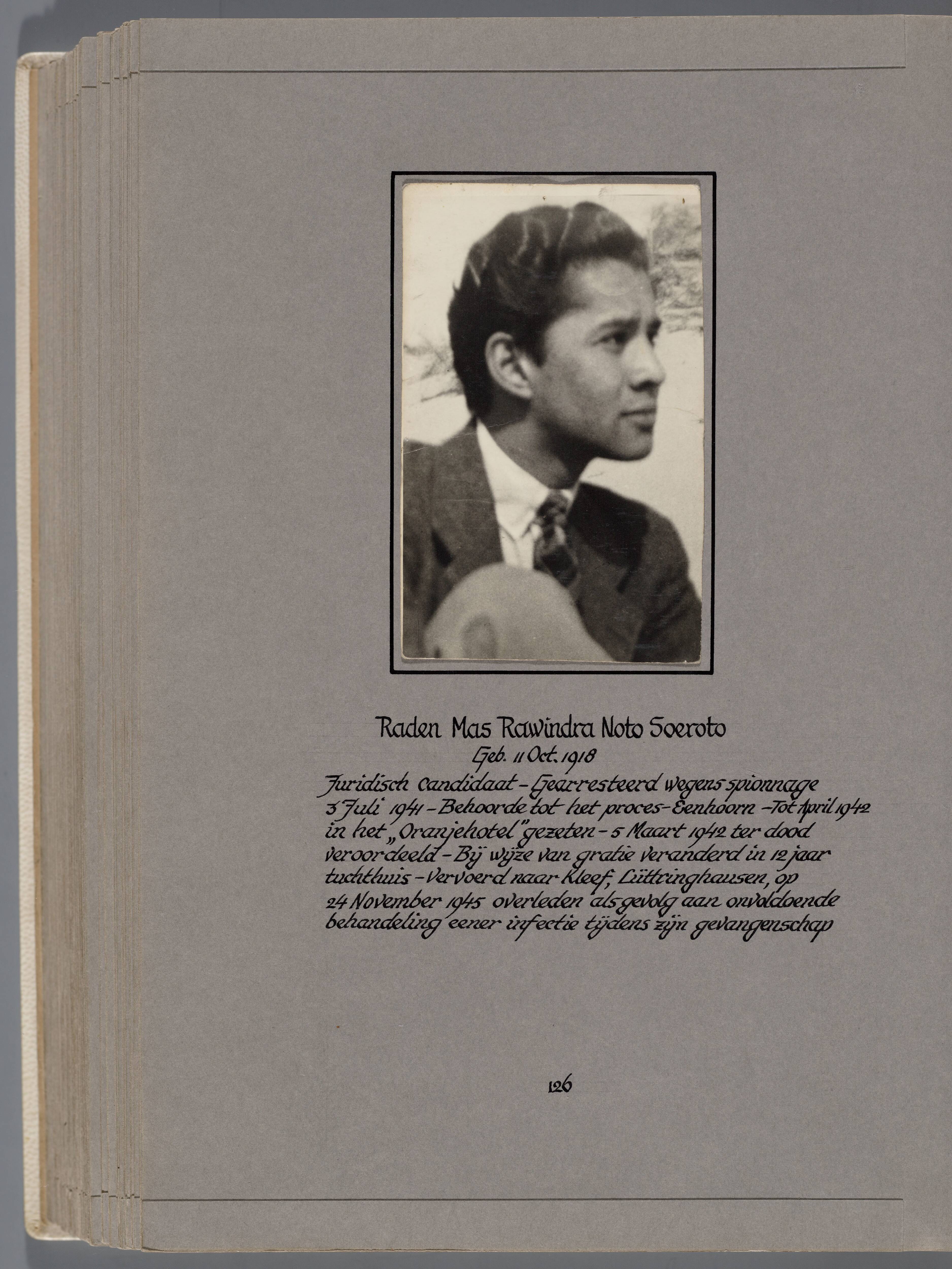 Stichting Oranjehotel: Doodenboeken Raden Mas Rawindra Noto Soeroto