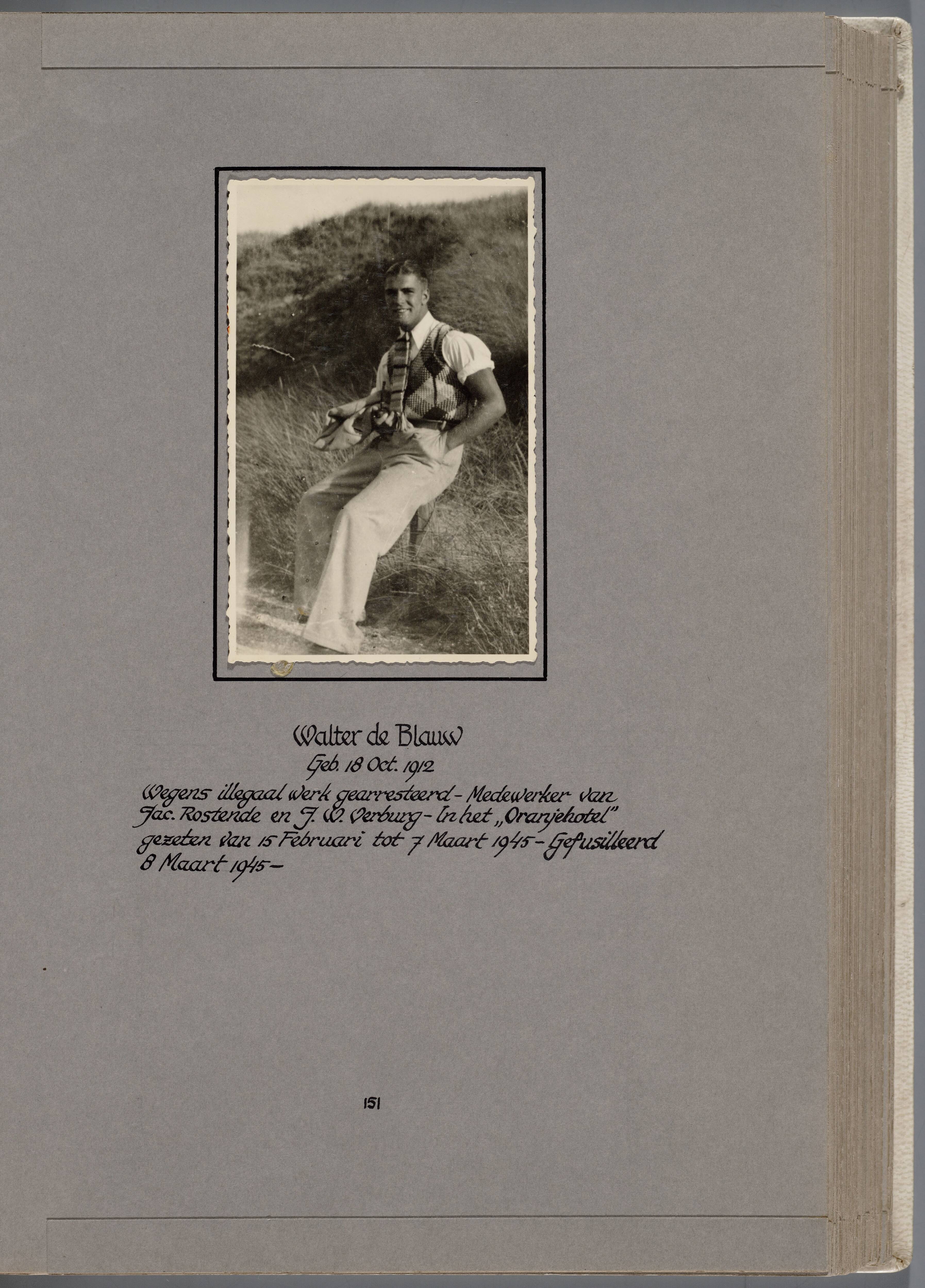 Stichting Oranjehotel: Doodenboeken Walter de Blauw