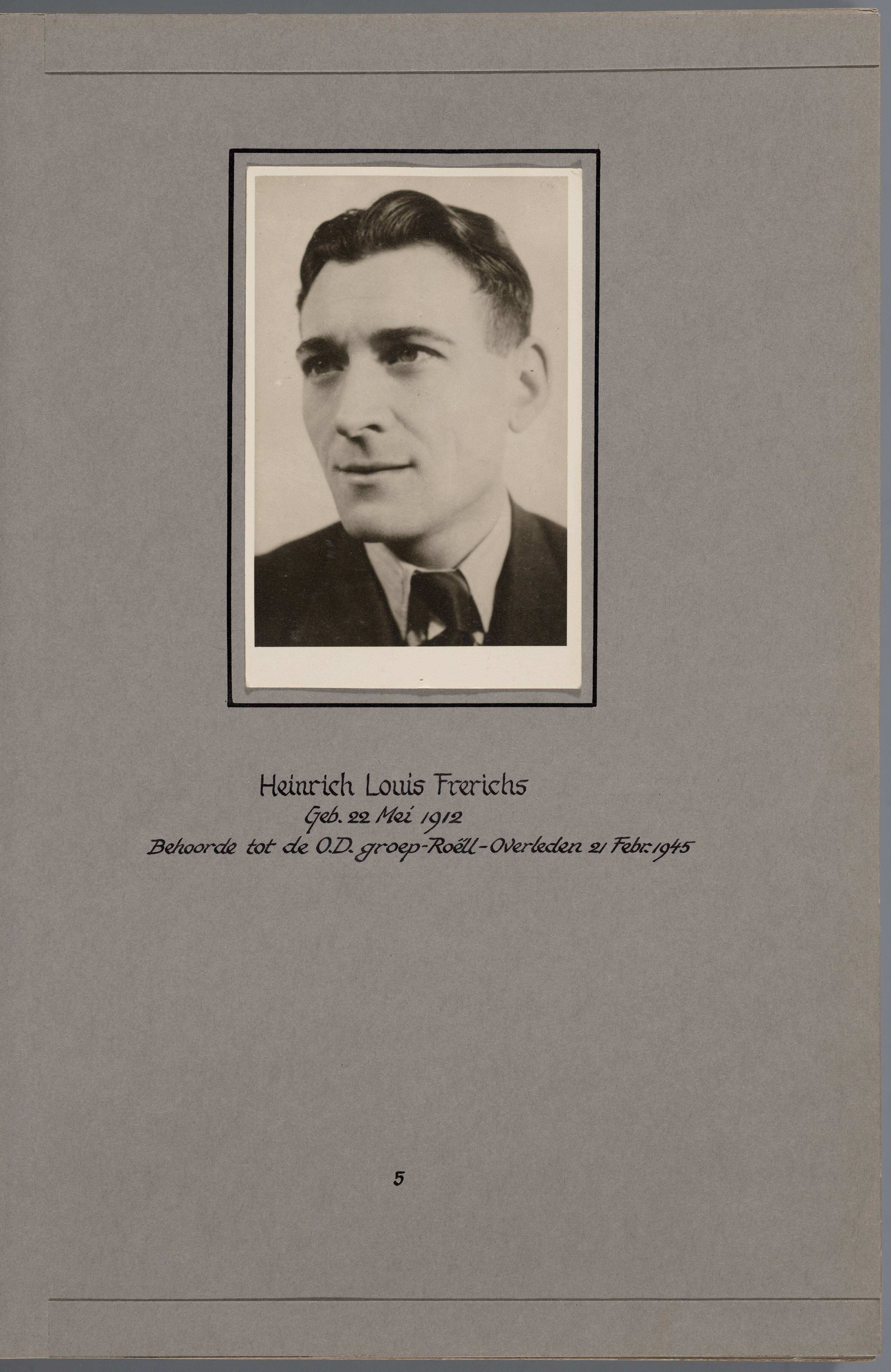 Stichting Oranjehotel: Doodenboeken Heinrich Louis Frerichs