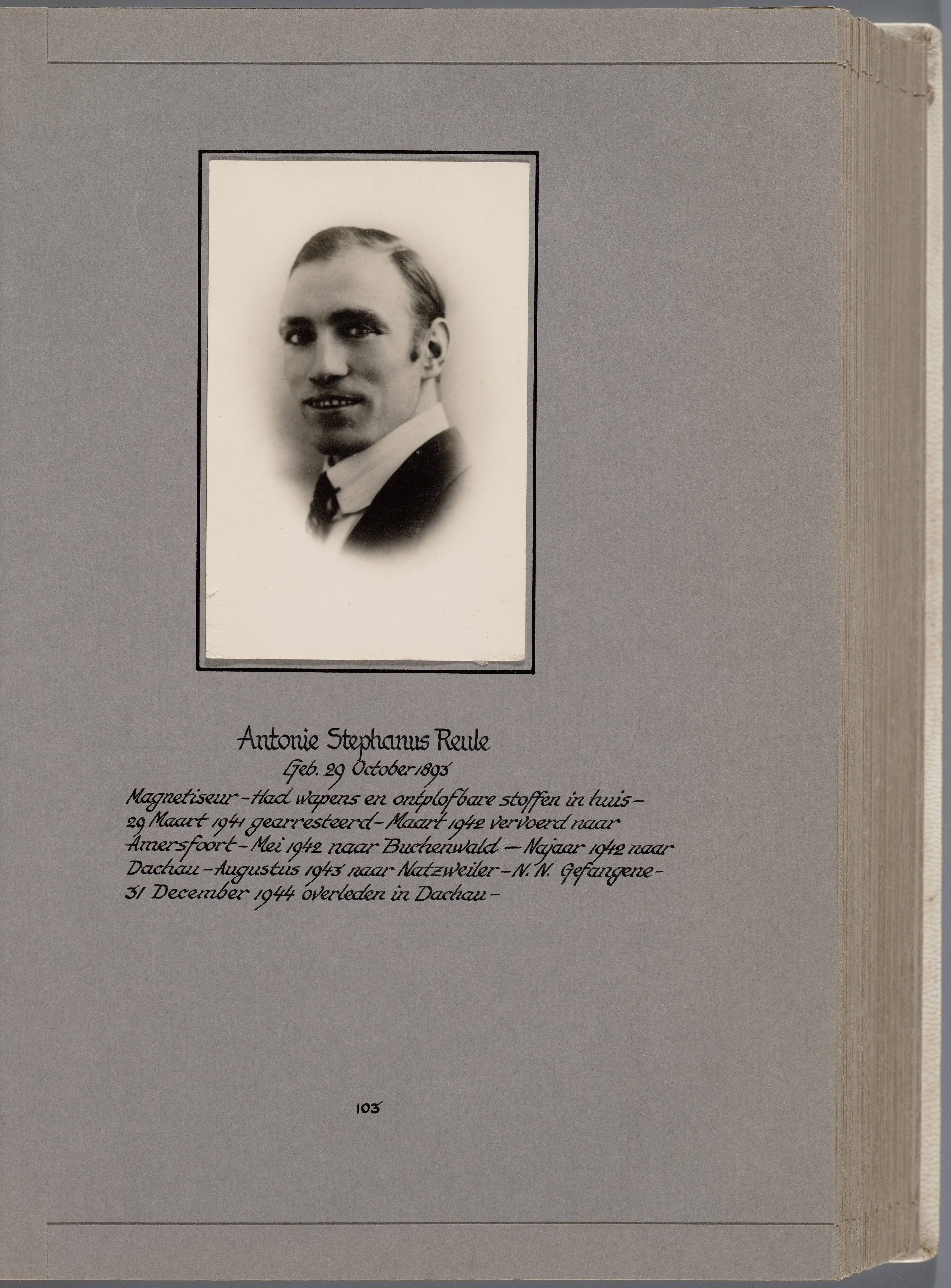 Stichting Oranjehotel: Doodenboeken Antonie Stephanus Reule