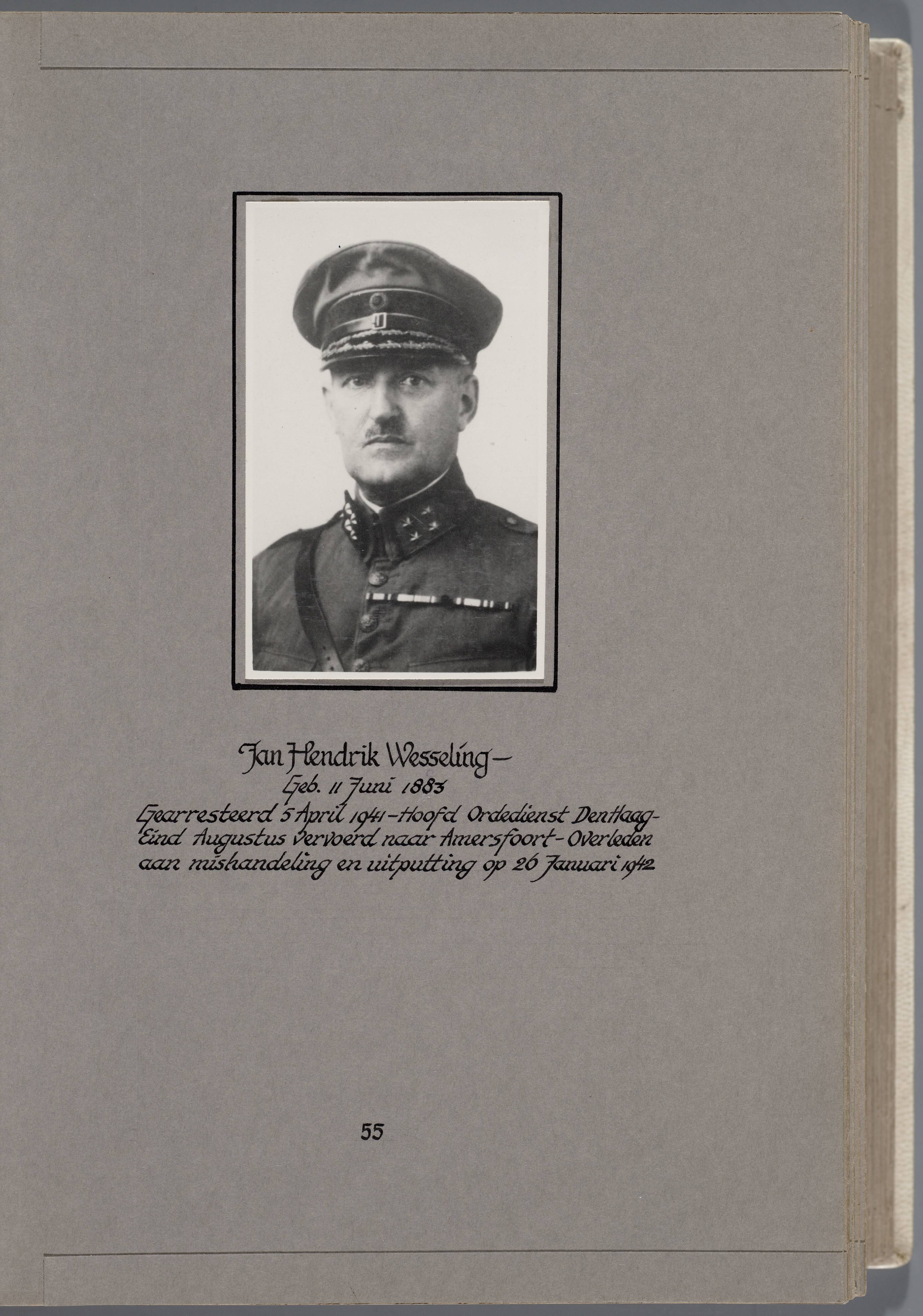 Stichting Oranjehotel: Doodenboeken Jan Hendrik Wesseling