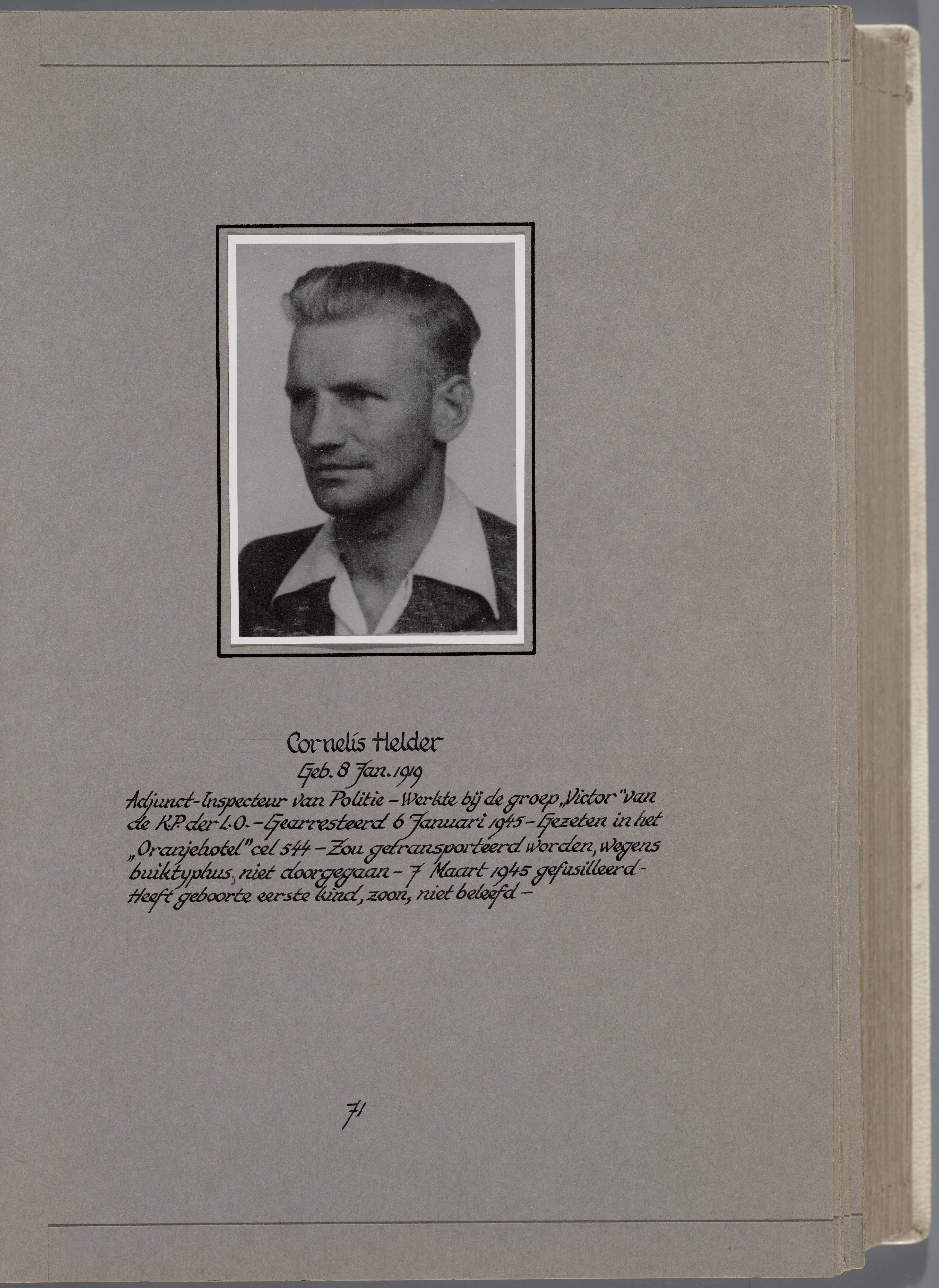 Stichting Oranjehotel: Doodenboeken Cornelis Helder