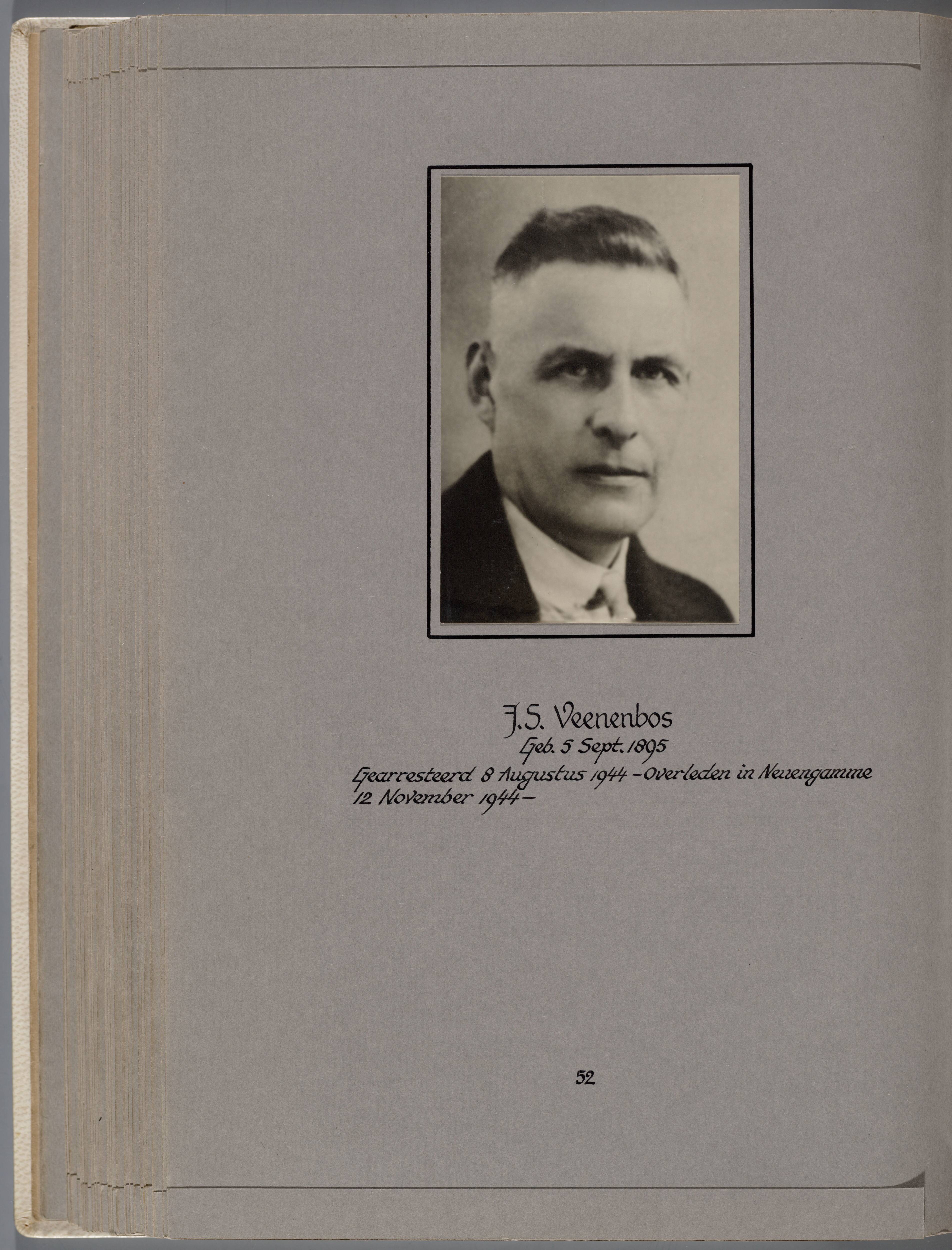 Stichting Oranjehotel: Doodenboeken Jacobus Simon Veenenbos