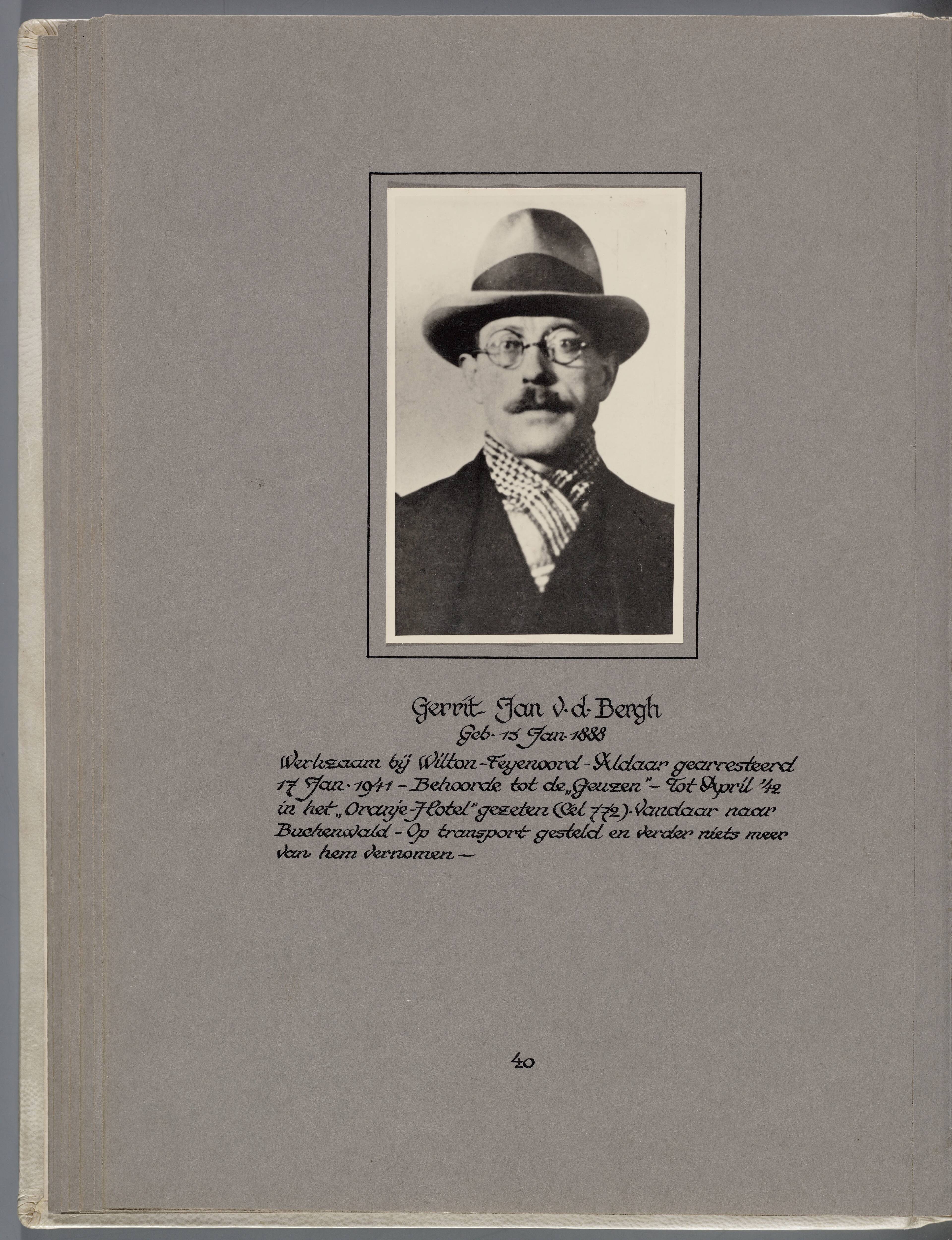 Stichting Oranjehotel: Doodenboeken Gerrit Jan van den Bergh