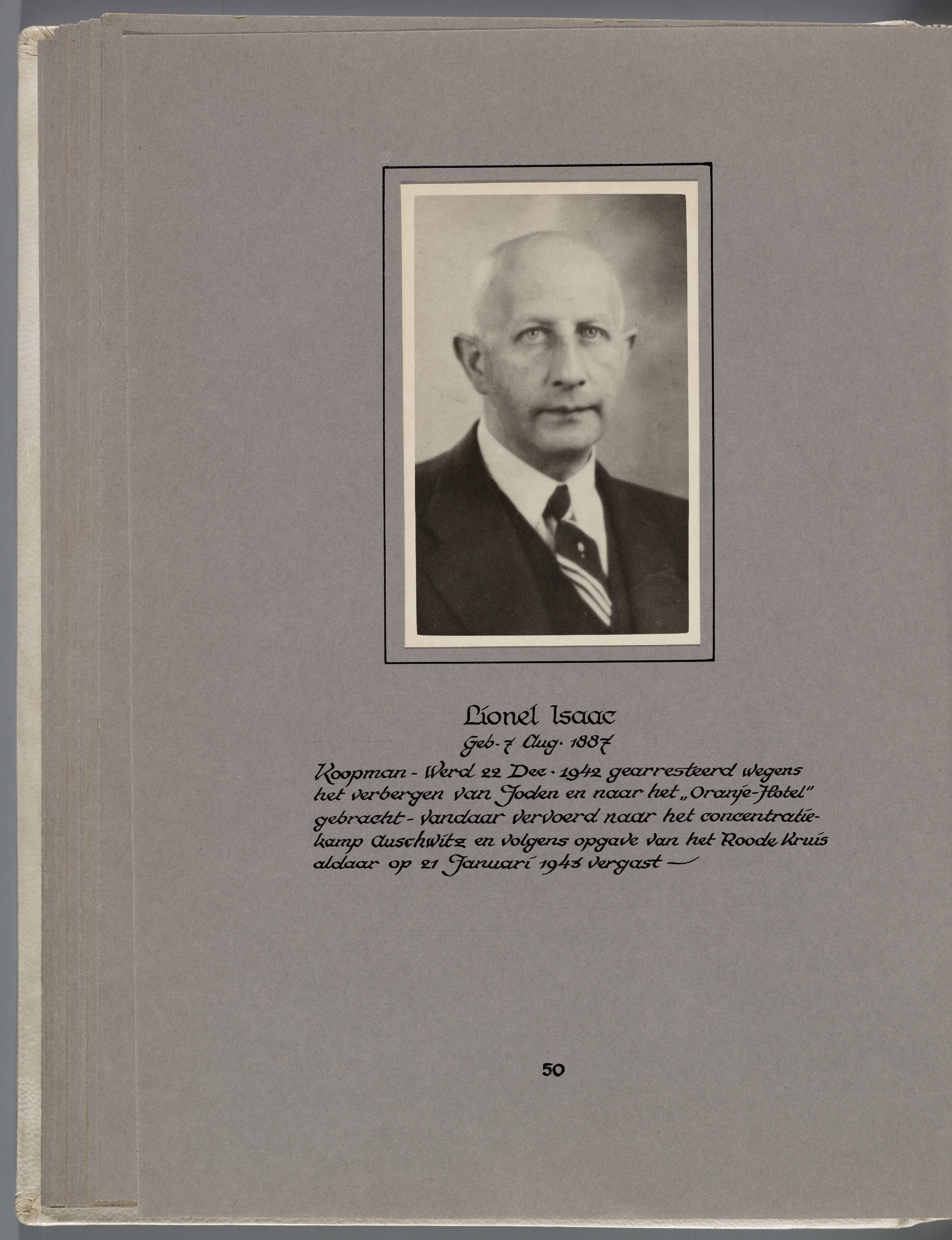 Stichting Oranjehotel: Doodenboeken Lionel Isaac