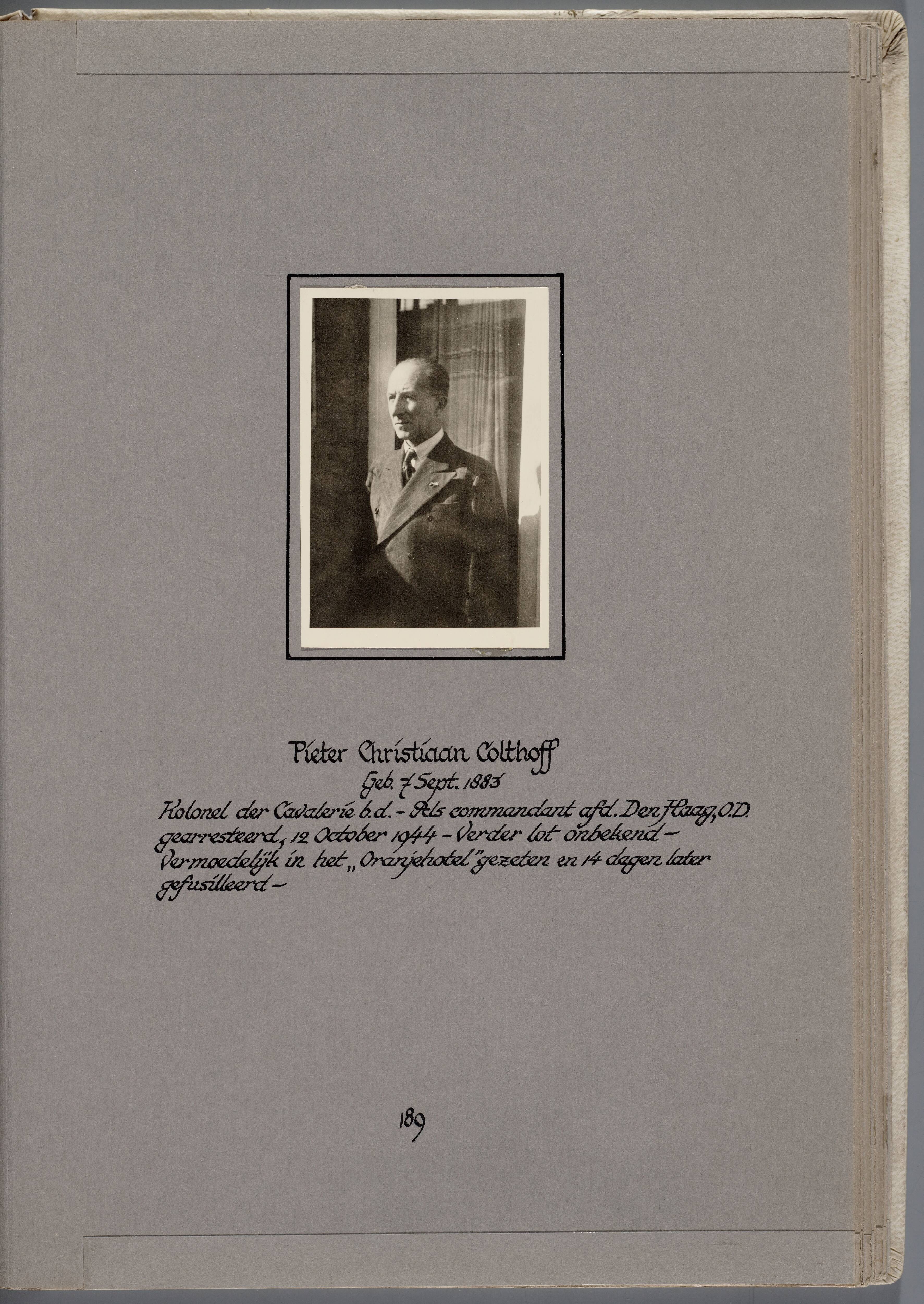 Stichting Oranjehotel: Doodenboeken Pieter Christiaan Colthoff