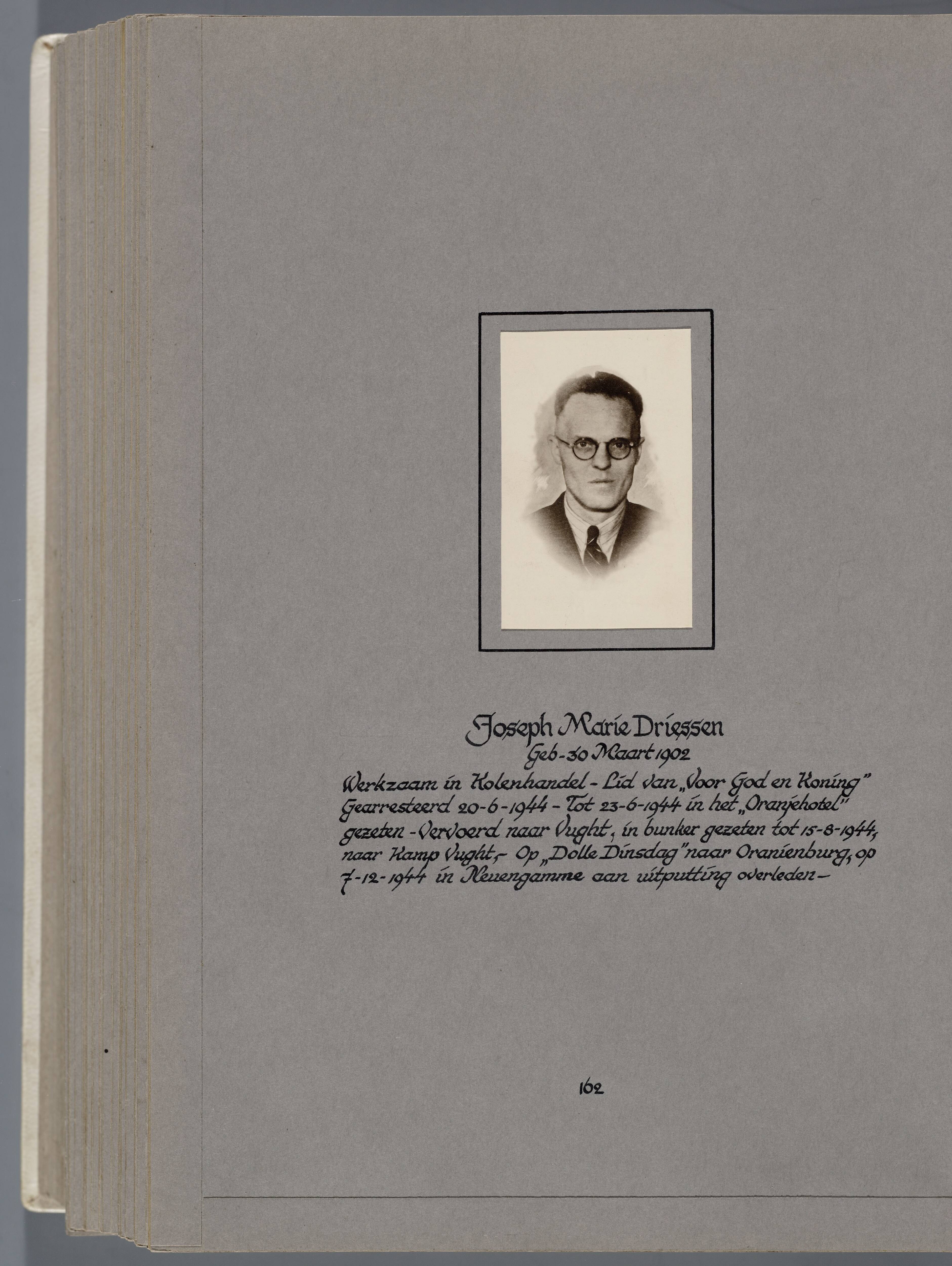 Stichting Oranjehotel: Doodenboeken Joseph Marie Driessen