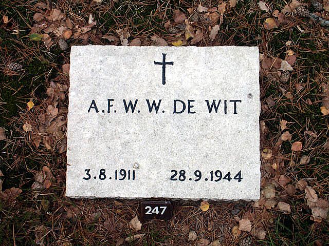 Afbeelding van graf of monument van Adrianus Franciscus Wilhelmus Wilhelmina de Wit