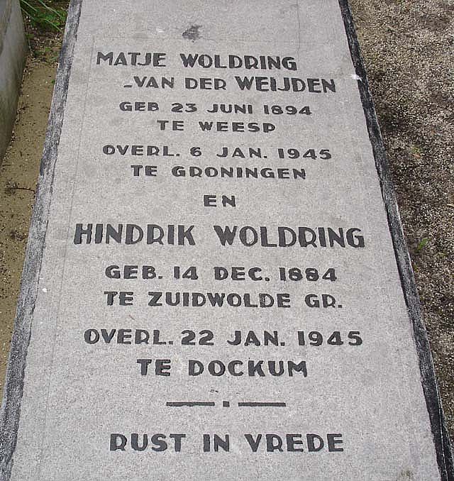 Afbeelding van graf of monument van Hindrik Woldring