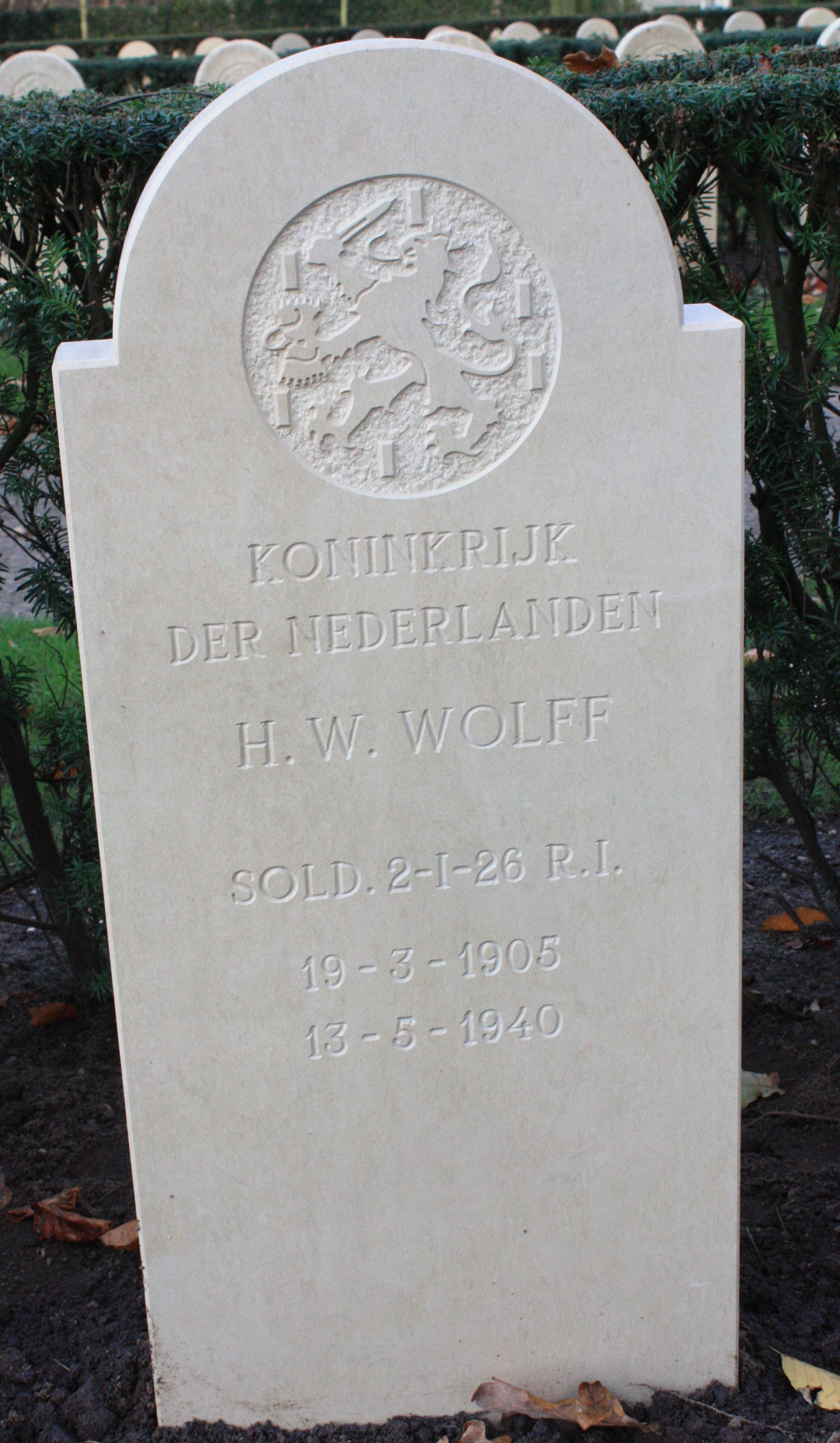 Afbeelding van graf of monument van Hendrik Willem Wolff