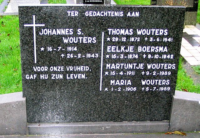 Afbeelding van graf of monument van Johannes Sietse Wouters