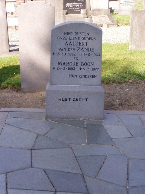 Afbeelding van graf of monument van Aaldert van der Zande