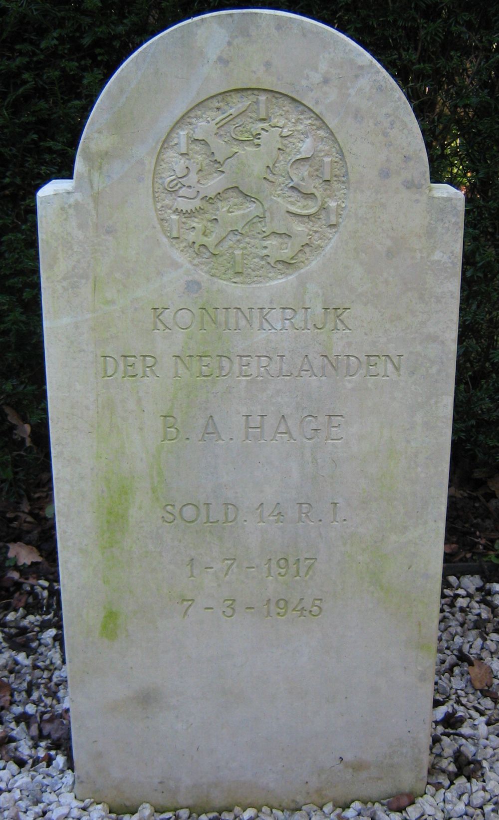 Afbeelding van graf of monument van Barend Annanias Hage