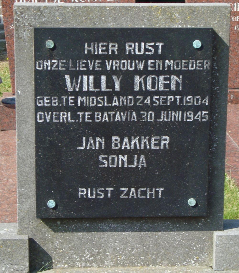 Afbeelding van graf of monument van Anna Wilhelmina Maria Bakker-Koen