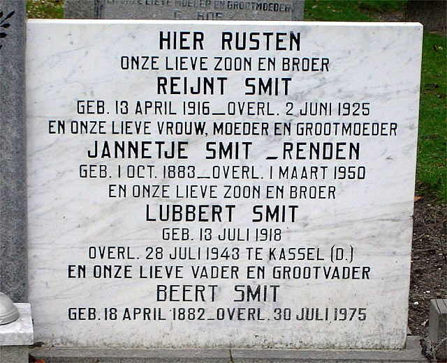 Afbeelding van graf of monument van Lubbert Smit