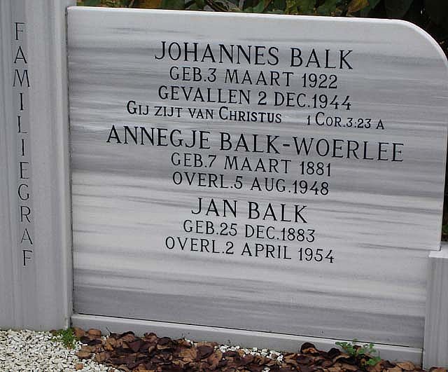 Afbeelding van graf of monument van Johannes Balk