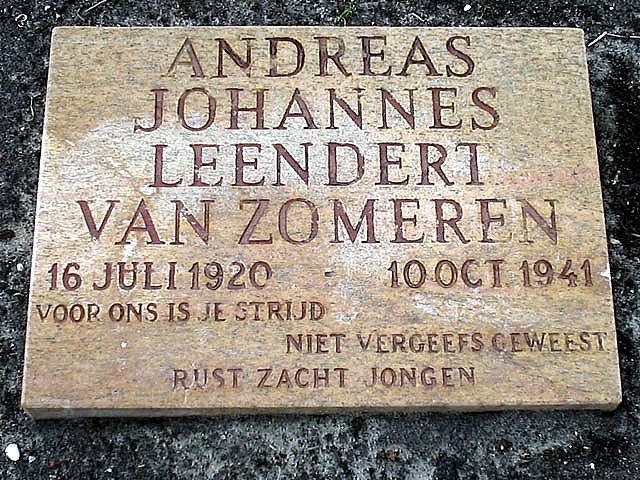 Afbeelding van graf of monument van Andreas Johannes Leendert van Zomeren