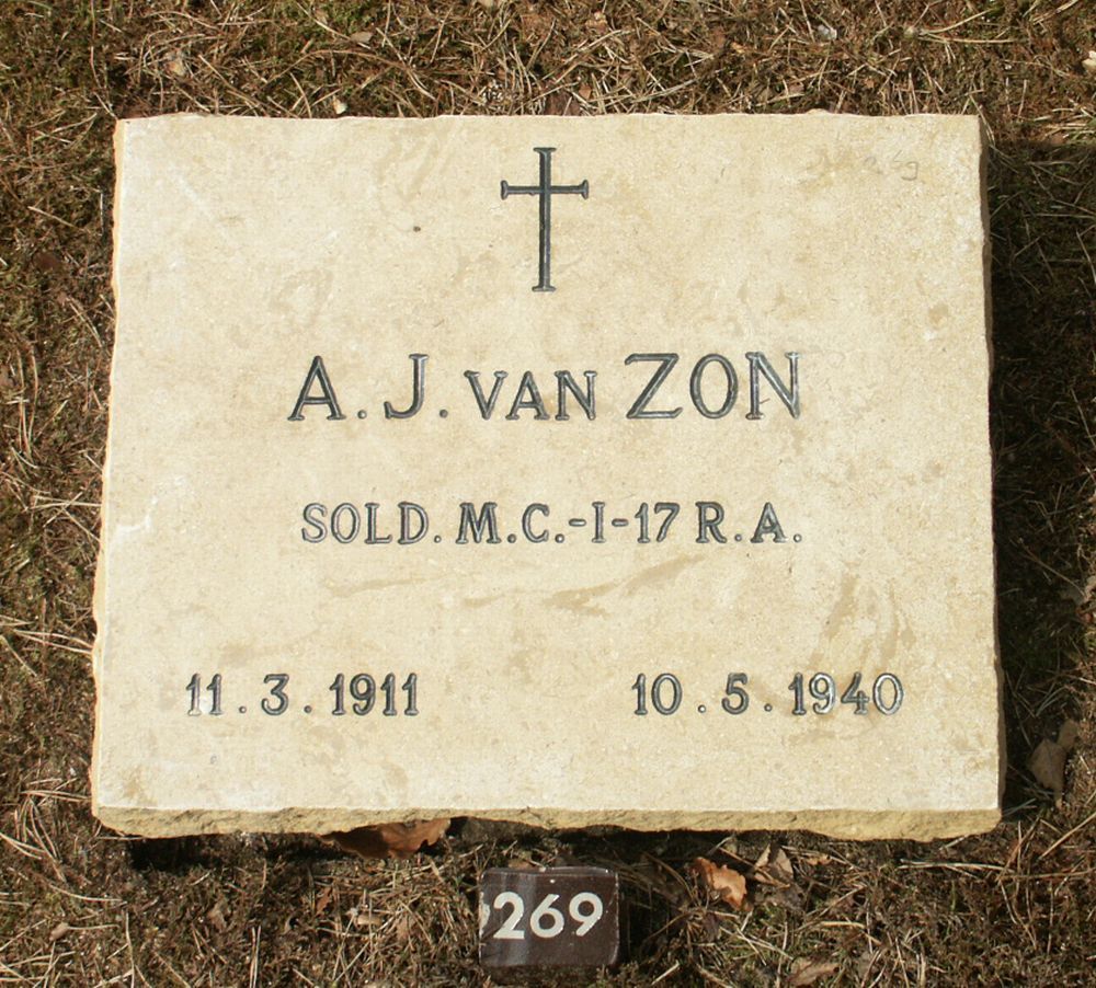 Afbeelding van graf of monument van Adrianus Johannes van Zon