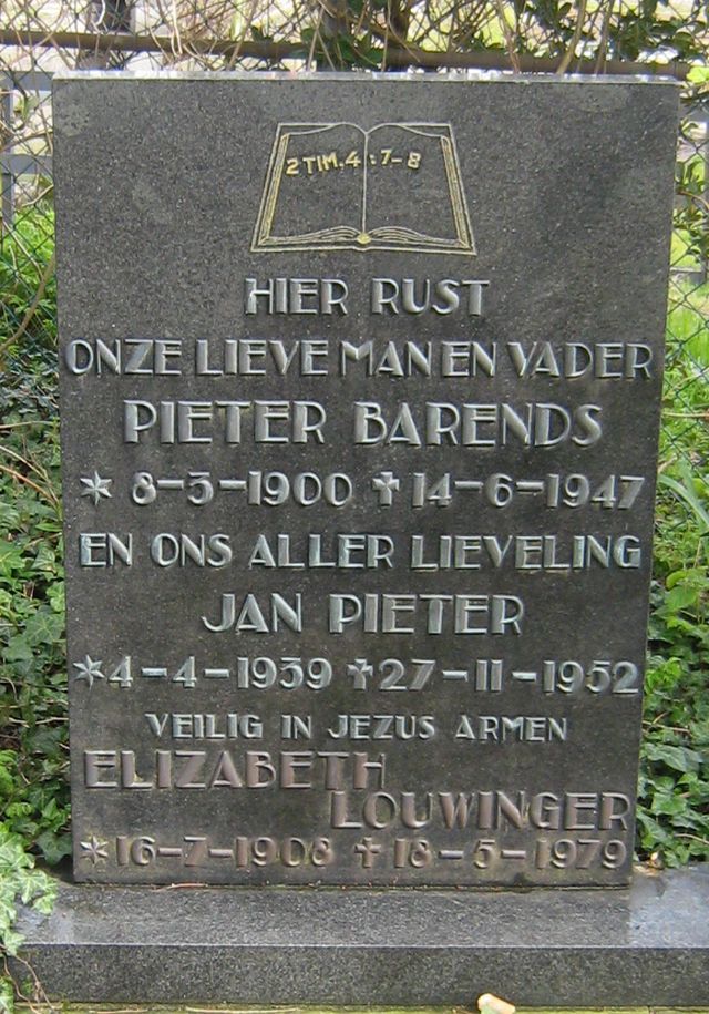 Afbeelding van graf of monument van Pieter Barends