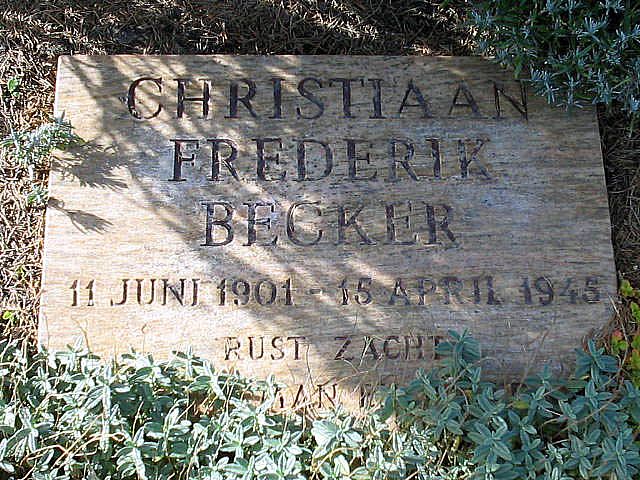 Afbeelding van graf of monument van Christiaan Frederik Becker