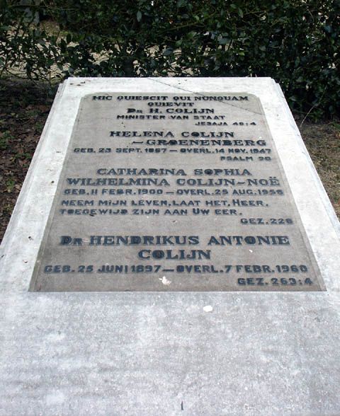 Afbeelding van graf of monument van Hendrikus Colijn