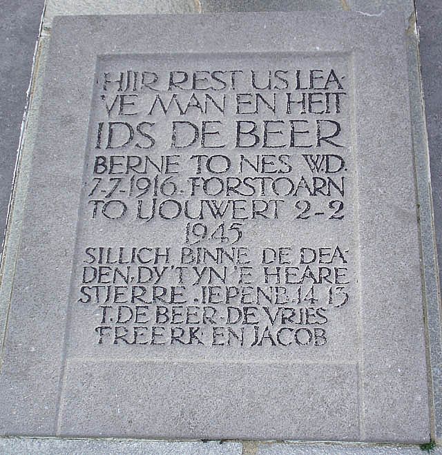 Afbeelding van graf of monument van Ids de Beer