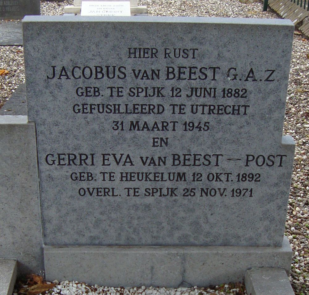Afbeelding van graf of monument van Jacobus van Beest