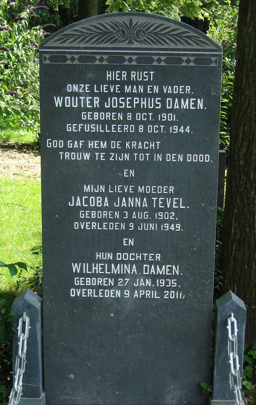 Afbeelding van graf of monument van Wouter Josephus Damen