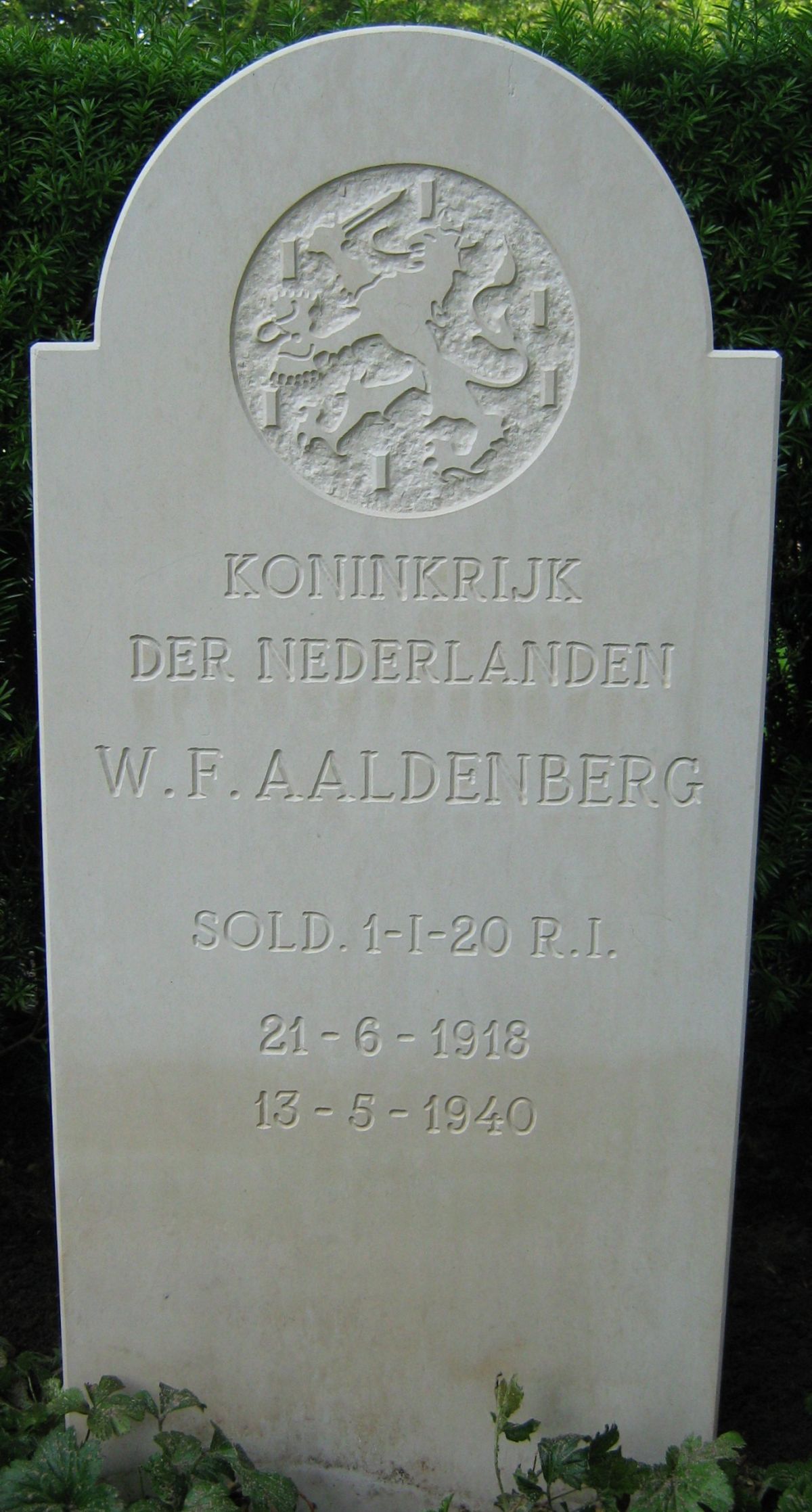 Afbeelding van graf of monument van Willem Frederik Aaldenberg
