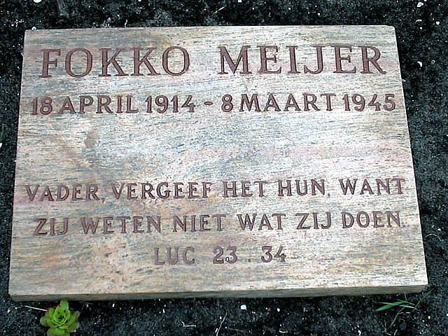 Afbeelding van graf of monument van Fokko Meijer