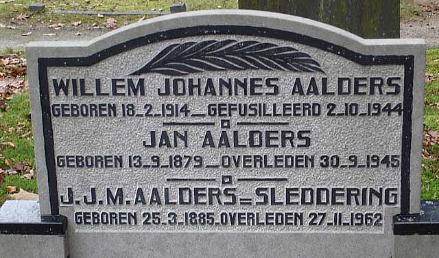 Afbeelding van graf of monument van Willem Johannes Aalders