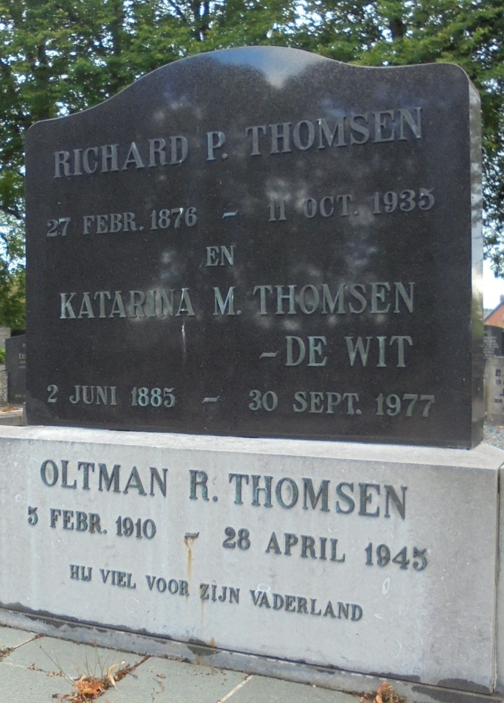 Afbeelding van graf of monument van Oltman Reinder Thomsen