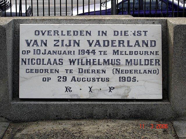 Afbeelding van graf of monument van Nicolaas Wilhelmus Mulder
