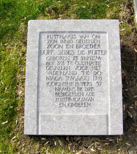 Afbeelding van graf of monument van Durk de Ruiter