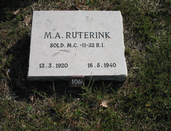 Afbeelding van graf of monument van Marinus Albertus Ruterink