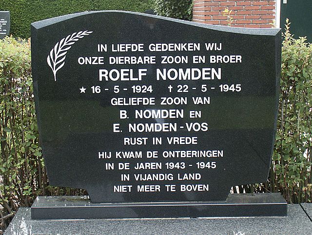 Afbeelding van graf of monument van Roelf Nomden