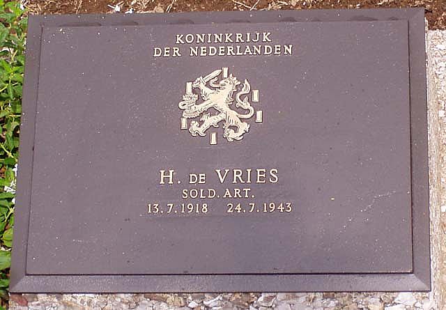 Afbeelding van graf of monument van Hendrikus de Vries
