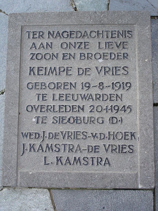Afbeelding van graf of monument van Keimpe de Vries
