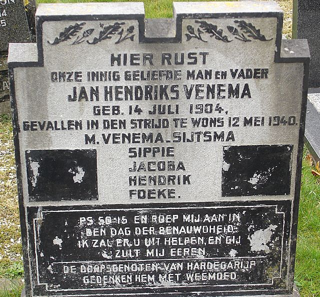 Afbeelding van graf of monument van Jan Hendriks Venema