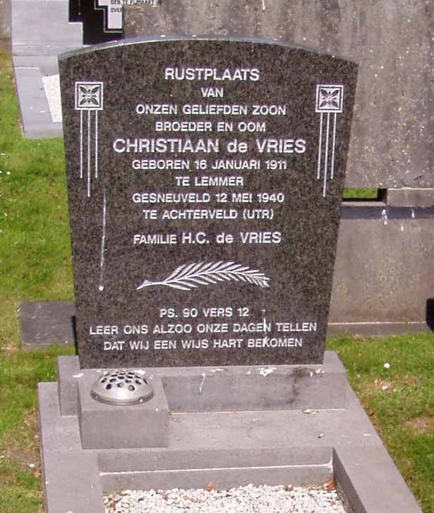 Afbeelding van graf of monument van Christiaan de Vries