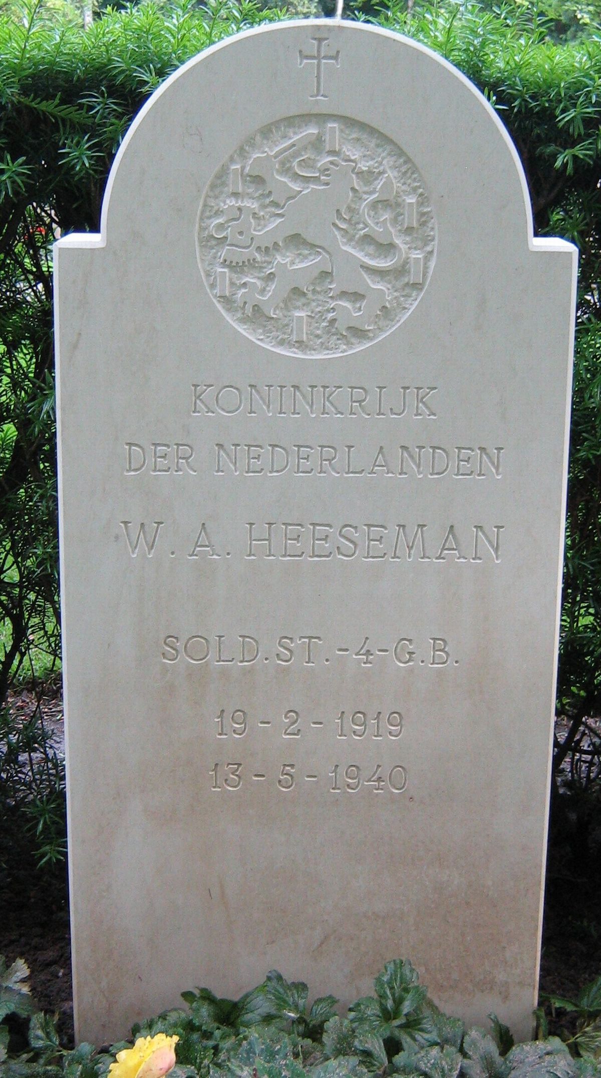 Afbeelding van graf of monument van Wilhelmus Antonius Heeseman