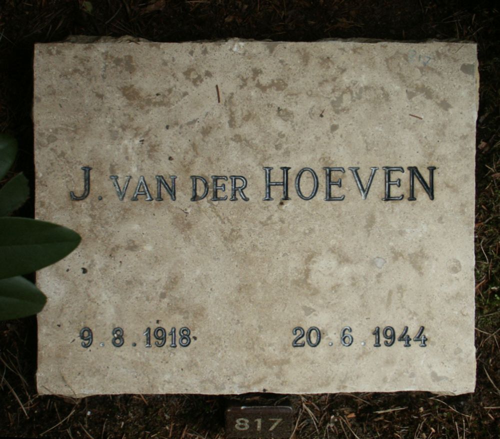 Afbeelding van graf of monument van Jacobus van der Hoeven