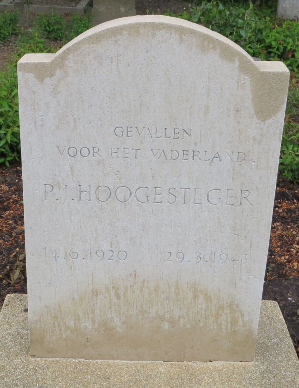 Afbeelding van graf of monument van Pieter Johannes Hoogesteger