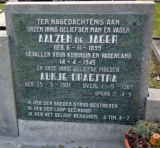 Afbeelding van graf of monument van Aalzen de Jager