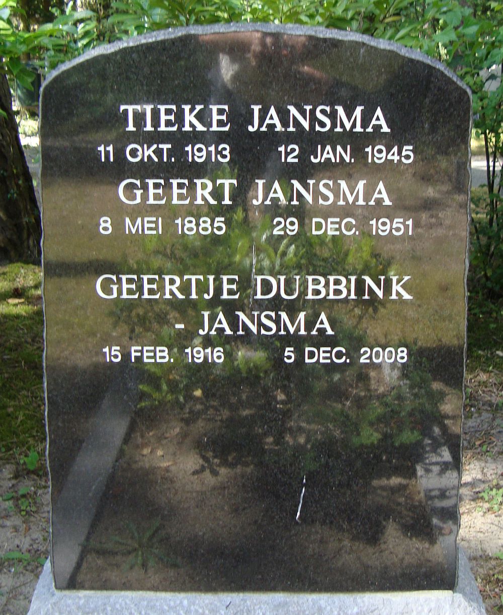 Afbeelding van graf of monument van Tieke Jansma