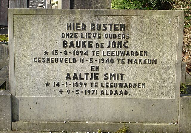 Afbeelding van graf of monument van Bauke de Jong