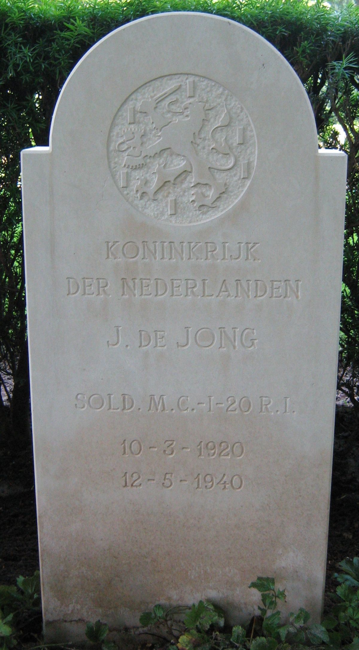 Afbeelding van graf of monument van Johannes de Jong